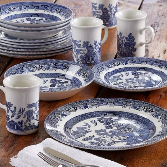 Set of 2 brand new Churchill Blue Willow 10” dinner plates Earthenware China - Picture 13 of 13